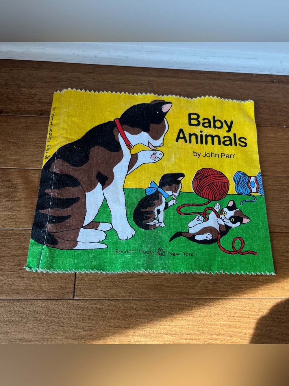 Vintage 1979 Random House cloth book Baby animals by John Parr fabric book